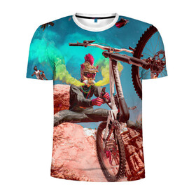 Мужская футболка 3D спортивная с принтом Riders Republic в Екатеринбурге, 100% полиэстер с улучшенными характеристиками | приталенный силуэт, круглая горловина, широкие плечи, сужается к линии бедра | riders republic | велосипед | гонки | игра | человек | экстрим