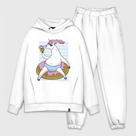 Мужской костюм хлопок OVERSIZE с принтом Chilling Unicorn в Екатеринбурге,  |  | art | cocktail | donut | drawing | unicorn | арт | единорог | коктейль | пончик | рисунок