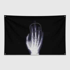 Флаг-баннер с принтом X-Ray hand в Екатеринбурге, 100% полиэстер | размер 67 х 109 см, плотность ткани — 95 г/м2; по краям флага есть четыре люверса для крепления | hand | mouse | x ray | мышка | рука