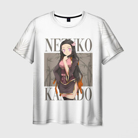 Мужская футболка 3D с принтом Nezuko Kamado Kimetsu no Yaiba в Екатеринбурге, 100% полиэфир | прямой крой, круглый вырез горловины, длина до линии бедер | demon slayer | kamado | kimetsu no yaiba | nezuko | tanjiro | аниме | гию томиока | зеницу агацума | иноске хашибира | камадо | клинок | корзинная девочка | манга | музан кибуцуджи | незуко | рассекающий демонов | танджиро