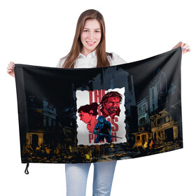 Флаг 3D с принтом The Last of Us Joel&Ellie в Екатеринбурге, 100% полиэстер | плотность ткани — 95 г/м2, размер — 67 х 109 см. Принт наносится с одной стороны | ellie | game | joel | naughty dog | part 2 | the last of us | zombie | джоэл | зомби | одни из нас | элли