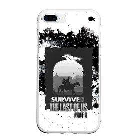 Чехол для iPhone 7Plus/8 Plus матовый с принтом The Last of US SURVIVE в Екатеринбурге, Силикон | Область печати: задняя сторона чехла, без боковых панелей | ellie | game | joel | naughty dog | part 2 | the last of us | zombie | джоэл | зомби | одни из нас | элли