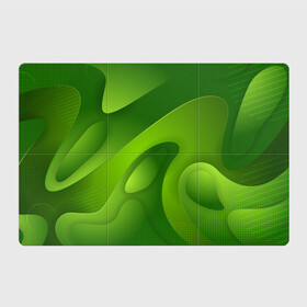 Магнитный плакат 3Х2 с принтом 3d Green abstract в Екатеринбурге, Полимерный материал с магнитным слоем | 6 деталей размером 9*9 см | Тематика изображения на принте: luxury | versace | vip | абстракция | версаче | вип | паттерн | роскошь | текстуры