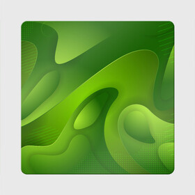 Магнит виниловый Квадрат с принтом 3d Green abstract в Екатеринбурге, полимерный материал с магнитным слоем | размер 9*9 см, закругленные углы | luxury | versace | vip | абстракция | версаче | вип | паттерн | роскошь | текстуры