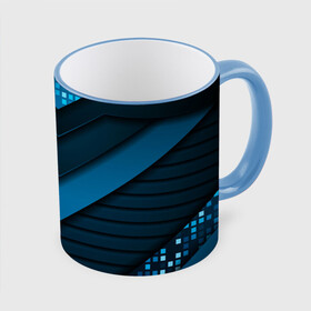 Кружка с принтом 3D luxury blue abstract в Екатеринбурге, керамика | ёмкость 330 мл | luxury | versace | vip | абстракция | версаче | вип | паттерн | роскошь | текстуры