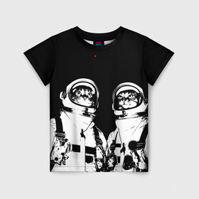 Детская футболка 3D с принтом Коты Космонавты в Екатеринбурге, 100% гипоаллергенный полиэфир | прямой крой, круглый вырез горловины, длина до линии бедер, чуть спущенное плечо, ткань немного тянется | 12 | 1961 | astronaut | cat | gagarin | mars | nasa | space | spacex | sssr | yuri | апрель | астронавт | гагарин | день | земля | космонавт | космонавтика | космос | кот | коты | кошка | лазер | луна | марс | наса | планета | поехали | полё