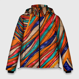 Мужская зимняя куртка 3D с принтом Абстрактное течение в Екатеринбурге, верх — 100% полиэстер; подкладка — 100% полиэстер; утеплитель — 100% полиэстер | длина ниже бедра, свободный силуэт Оверсайз. Есть воротник-стойка, отстегивающийся капюшон и ветрозащитная планка. 

Боковые карманы с листочкой на кнопках и внутренний карман на молнии. | Тематика изображения на принте: абстрактное течение | абстракция | витраж | колейдоскоп | линии | мозаика | палитра | полосы | радуга | текстуры | узор | цвета