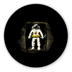 Коврик для мышки круглый с принтом Первая Высадка На Луну в Екатеринбурге, резина и полиэстер | круглая форма, изображение наносится на всю лицевую часть | 12 | 1961 | astronaut | duck | gagarin | mars | nasa | space | spacex | sssr | yuri | апрель | астронавт | гагарин | день | земля | космонавт | космонавтика | космос | луна | марс | наса | планета | поехали | полёт | ракета | ссср | утенок |