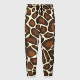Мужские брюки 3D с принтом Жираф в Екатеринбурге, 100% полиэстер | манжеты по низу, эластичный пояс регулируется шнурком, по бокам два кармана без застежек, внутренняя часть кармана из мелкой сетки | giraffe | животное | жираф | пятна | текстура