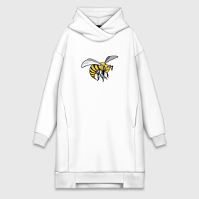Платье-худи хлопок с принтом Грозная Пчела в Екатеринбурге,  |  | грозная пчела | злая пчела | насекомое | пчела | пчела воин | рисунок