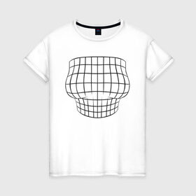 Женская футболка хлопок с принтом БОЛЬШАЯ ГРУДЬ ИЛЛЮЗИЯ в Екатеринбурге, 100% хлопок | прямой крой, круглый вырез горловины, длина до линии бедер, слегка спущенное плечо | big boobs | boobs | optical illusion | большая грудь | геометрия | иллюзия | обман