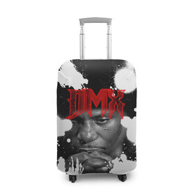 Чехол для чемодана 3D с принтом Рэпер DMX в Екатеринбурге, 86% полиэфир, 14% спандекс | двустороннее нанесение принта, прорези для ручек и колес | dmx | hip | hip hop | hop | music | rap | бультерьер | бурбуль | дмикс | дог | питбули | питбуль | реп | ротвейлер | рэп | собаки | хип хоп | черно белая фотография