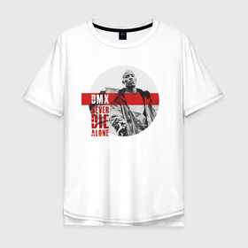 Мужская футболка хлопок Oversize с принтом DMX (Earl Simmons) в Екатеринбурге, 100% хлопок | свободный крой, круглый ворот, “спинка” длиннее передней части | dmx | dog | earl simmons | gangsta | hip hop | legend | never die | rap