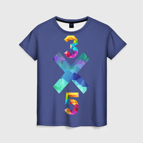 Женская футболка 3D с принтом 3X5 в Екатеринбурге, 100% полиэфир ( синтетическое хлопкоподобное полотно) | прямой крой, круглый вырез горловины, длина до линии бедер | year | год | математика | радужный | цветной | цифры