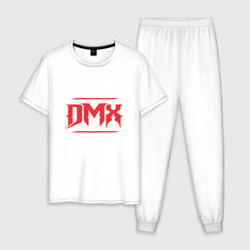 Мужская пижама хлопок с принтом DMX RIP в Екатеринбурге, 100% хлопок | брюки и футболка прямого кроя, без карманов, на брюках мягкая резинка на поясе и по низу штанин
 | dmx | dog | earl simmons | hip hop | music | new york | rap | rapper | rip | ruff ryders | диэмикс | музыка | нью йорк | пёс | рэп | рэпер | хипхоп | эрл симмонс