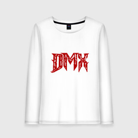 Женский лонгслив хлопок с принтом DMX - Red & White в Екатеринбурге, 100% хлопок |  | dmx | dog | earl simmons | hip hop | music | new york | rap | rapper | rip | ruff ryders | диэмикс | музыка | нью йорк | пёс | рэп | рэпер | хипхоп | эрл симмонс