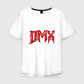 Мужская футболка хлопок Oversize с принтом DMX - Red & White в Екатеринбурге, 100% хлопок | свободный крой, круглый ворот, “спинка” длиннее передней части | dmx | dog | earl simmons | hip hop | music | new york | rap | rapper | rip | ruff ryders | диэмикс | музыка | нью йорк | пёс | рэп | рэпер | хипхоп | эрл симмонс