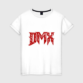 Женская футболка хлопок с принтом DMX - Red & White в Екатеринбурге, 100% хлопок | прямой крой, круглый вырез горловины, длина до линии бедер, слегка спущенное плечо | dmx | dog | earl simmons | hip hop | music | new york | rap | rapper | rip | ruff ryders | диэмикс | музыка | нью йорк | пёс | рэп | рэпер | хипхоп | эрл симмонс