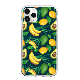 Чехол для iPhone 11 Pro матовый с принтом Фрукты в Екатеринбурге, Силикон |  | avokado | авокадо | бананы | лимоны | фрукты