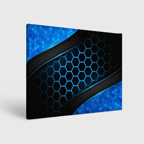 Холст прямоугольный с принтом 3D luxury blue 3Д СОТЫ и плиты в Екатеринбурге, 100% ПВХ |  | luxury | versace | vip | абстракция | версаче | вип | паттерн | роскошь | текстуры