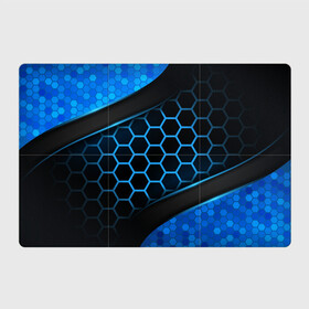 Магнитный плакат 3Х2 с принтом 3D luxury blue 3Д СОТЫ и плиты в Екатеринбурге, Полимерный материал с магнитным слоем | 6 деталей размером 9*9 см | luxury | versace | vip | абстракция | версаче | вип | паттерн | роскошь | текстуры