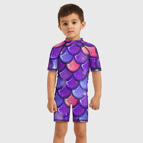 Детский купальный костюм 3D с принтом Цветная чешуя в Екатеринбурге, Полиэстер 85%, Спандекс 15% | застежка на молнии на спине | рыбья кожа | текстура | цветная чешуя | цветные чешуйки | чешуя