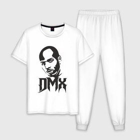 Мужская пижама хлопок с принтом DMX - Легенда в Екатеринбурге, 100% хлопок | брюки и футболка прямого кроя, без карманов, на брюках мягкая резинка на поясе и по низу штанин
 | dmx | dog | earl simmons | hip hop | music | new york | rap | rapper | rip | ruff ryders | диэмикс | музыка | нью йорк | пёс | рэп | рэпер | хипхоп | эрл симмонс