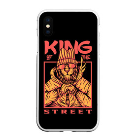 Чехол для iPhone XS Max матовый с принтом KING Street в Екатеринбурге, Силикон | Область печати: задняя сторона чехла, без боковых панелей | animal | brutal | king | megane | of | street | the | горила | животное | зверь | король | обезьяна | реп | улиц | хипстер