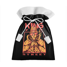 Подарочный 3D мешок с принтом KING Street в Екатеринбурге, 100% полиэстер | Размер: 29*39 см | animal | brutal | king | megane | of | street | the | горила | животное | зверь | король | обезьяна | реп | улиц | хипстер