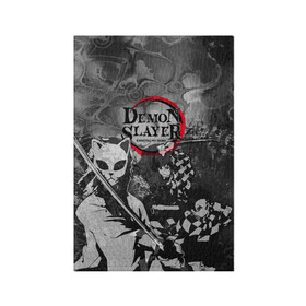 Обложка для паспорта матовая кожа с принтом The demons must die в Екатеринбурге, натуральная матовая кожа | размер 19,3 х 13,7 см; прозрачные пластиковые крепления | anime | demon slayers | аниме | клинок рассекающий демонов | манга | мультфильм | персонажи | танджиро камадо