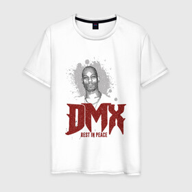 Мужская футболка хлопок с принтом DMX - Rest In Peace в Екатеринбурге, 100% хлопок | прямой крой, круглый вырез горловины, длина до линии бедер, слегка спущенное плечо. | dmx | dog | earl simmons | hip hop | music | new york | rap | rapper | rip | ruff ryders | диэмикс | музыка | нью йорк | пёс | рэп | рэпер | хипхоп | эрл симмонс
