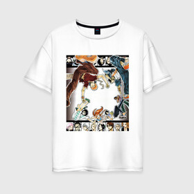 Женская футболка хлопок Oversize с принтом Bleach girls and boys в Екатеринбурге, 100% хлопок | свободный крой, круглый ворот, спущенный рукав, длина до линии бедер
 | anime | art | bleach | boys | girls | manga | аниме | арт | блич | манга | парень