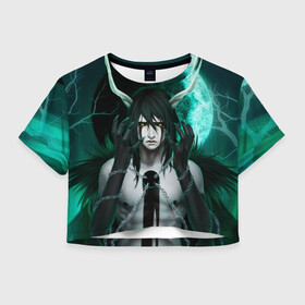 Женская футболка Crop-top 3D с принтом Ulquiorra Schiffer Bleach в Екатеринбурге, 100% полиэстер | круглая горловина, длина футболки до линии талии, рукава с отворотами | anime | archangel | art | aurora | bleach | manga | schiffer | ulquiorra | аниме | арт | блич | манга