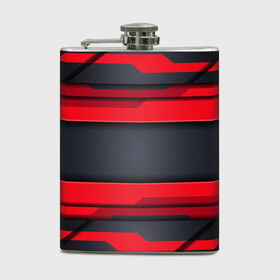 Фляга с принтом Red and Black 3D abstract в Екатеринбурге, металлический корпус | емкость 0,22 л, размер 125 х 94 мм. Виниловая наклейка запечатывается полностью | luxury | versace | vip | абстракция | версаче | вип | паттерн | роскошь | текстуры