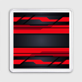 Магнит 55*55 с принтом Red and Black 3D abstract в Екатеринбурге, Пластик | Размер: 65*65 мм; Размер печати: 55*55 мм | luxury | versace | vip | абстракция | версаче | вип | паттерн | роскошь | текстуры