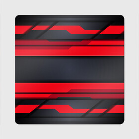Магнит виниловый Квадрат с принтом Red and Black 3D abstract в Екатеринбурге, полимерный материал с магнитным слоем | размер 9*9 см, закругленные углы | luxury | versace | vip | абстракция | версаче | вип | паттерн | роскошь | текстуры