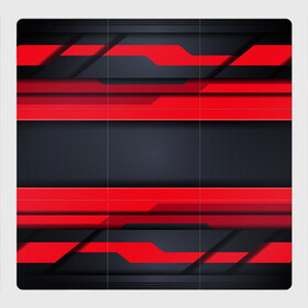 Магнитный плакат 3Х3 с принтом Red and Black 3D abstract в Екатеринбурге, Полимерный материал с магнитным слоем | 9 деталей размером 9*9 см | luxury | versace | vip | абстракция | версаче | вип | паттерн | роскошь | текстуры