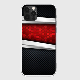 Чехол для iPhone 12 Pro с принтом 3D Красные соты металлические в Екатеринбурге, силикон | область печати: задняя сторона чехла, без боковых панелей | luxury | versace | vip | абстракция | версаче | вип | паттерн | роскошь | текстуры