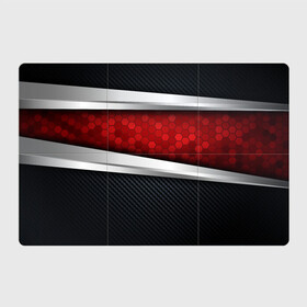 Магнитный плакат 3Х2 с принтом 3D Красные соты металлические в Екатеринбурге, Полимерный материал с магнитным слоем | 6 деталей размером 9*9 см | luxury | versace | vip | абстракция | версаче | вип | паттерн | роскошь | текстуры