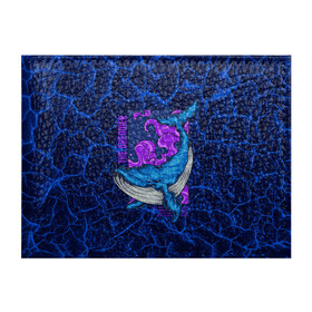 Обложка для студенческого билета с принтом Кит мечтатель The dreamer в Екатеринбурге, натуральная кожа | Размер: 11*8 см; Печать на всей внешней стороне | the dreamer | вода | волны | кит | мечта | мечтатель | море | океан | подводный мир | рыба