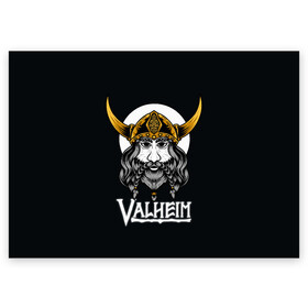 Поздравительная открытка с принтом Valheim Viking в Екатеринбурге, 100% бумага | плотность бумаги 280 г/м2, матовая, на обратной стороне линовка и место для марки
 | fantasy | mmo | valheim | valve | валхейм | вальхейм | викинги | выживалка | игра | королевская битва | ммо | ролевая игра | фэнтази