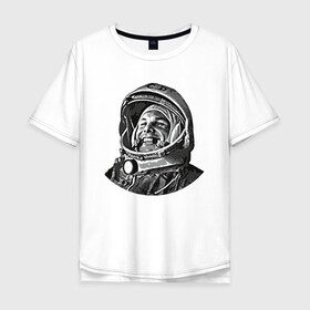 Мужская футболка хлопок Oversize с принтом Поехали Ю.Г. в Екатеринбурге, 100% хлопок | свободный крой, круглый ворот, “спинка” длиннее передней части | moon | арт | гагарин | день космонавтики | звезды | космонавт | космос | лого | луна | небо | планеты