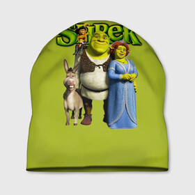 Шапка 3D с принтом Шрек/Shrek в Екатеринбурге, 100% полиэстер | универсальный размер, печать по всей поверхности изделия | cartoon | fiona | shrek | болото | детям | комедия | кот в сапогах | мультик | огр | осел | персонажи мультфильмов | тролль | фиона | шрек