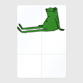 Магнитный плакат 2Х3 с принтом Лягушка приуныла в Екатеринбурге, Полимерный материал с магнитным слоем | 6 деталей размером 9*9 см | Тематика изображения на принте: лягушка жаба тучный жаб приуныла растроиная лягух сидит