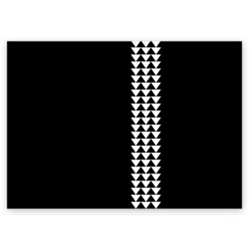 Поздравительная открытка с принтом Джейсон Момоа тату узор в Екатеринбурге, 100% бумага | плотность бумаги 280 г/м2, матовая, на обратной стороне линовка и место для марки
 | actor | aquaman | brand | jason momoa | polynesian pattern | samoan | shark teeth | so ill | star | superhero | tattoo | triangle | аквамен | актер | акульи зубы | бренд | джейсон момоа | зведа | мерч мамоа | мерч момоа | полинезийский узор | самоанский |