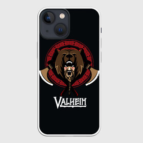 Чехол для iPhone 13 mini с принтом Valheim Viking Bear в Екатеринбурге,  |  | Тематика изображения на принте: fantasy | mmo | valheim | valve | валхейм | вальхейм | викинги | выживалка | игра | королевская битва | ммо | ролевая игра | фэнтази