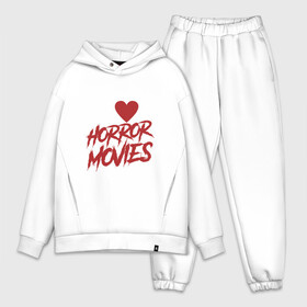 Мужской костюм хлопок OVERSIZE с принтом I Love Horror Movies в Екатеринбурге,  |  | english | fear | halloween | heart | horror merch | movie | spooky | английская надпись | кино | кровавая надпись | кровь | надпись кровью | сердце | ужас | ужастики | ужасы | хеллоуин | хоррор мерч | хэллоуин