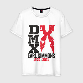 Мужская футболка хлопок с принтом DMX (1970-2021) в Екатеринбурге, 100% хлопок | прямой крой, круглый вырез горловины, длина до линии бедер, слегка спущенное плечо. | Тематика изображения на принте: dmx | dog | earl simmons | hip hop | music | new york | rap | rapper | rip | ruff ryders | диэмикс | музыка | нью йорк | пёс | рэп | рэпер | хипхоп | эрл симмонс