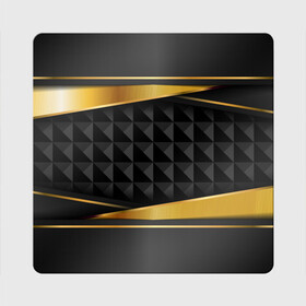 Магнит виниловый Квадрат с принтом 3D luxury black gold Плиты 3Д в Екатеринбурге, полимерный материал с магнитным слоем | размер 9*9 см, закругленные углы | luxury | versace | vip | абстракция | версаче | вип | паттерн | роскошь | текстуры