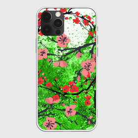 Чехол для iPhone 12 Pro Max с принтом Сакура | Sakura (Z) в Екатеринбурге, Силикон |  | chery | flowers | japan | roses | sakura | вишнёвый цвет | вишня | растения | розы | ромашка | сакура | тюльпаны | хана | ханами | цветы | цветы сакуры | япония